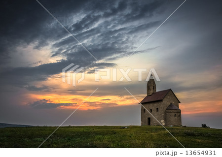 Old Roman Church at Sunset in Drazovce, Slovakia Old Roman Church at Sunset in Drazovce, Slovakia 13654931