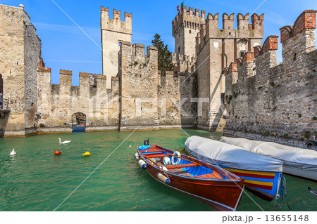Old castle in Sirmione, Italy. 13655148