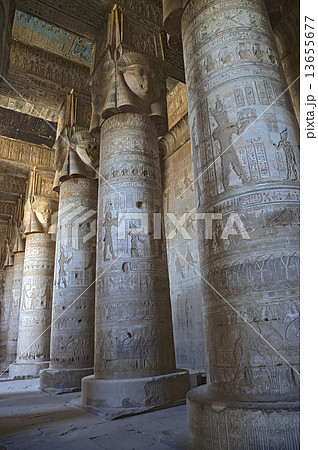 Interior of ancient egypt temple in Dendera Interior of ancient egypt temple in Dendera 13655677
