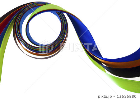 color ribbons fly on a white color ribbons fly on a white 13656880