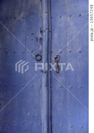 beautiful textured wooden old blue door, Bulgaria beautiful textured wooden old blue door, Bulgaria 13657248