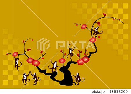 サルと梅の木 サルと梅の木 13658209