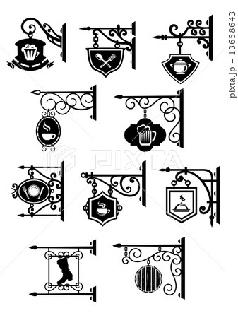 Street signboards with forged brackets 13658643