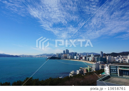 韓国釜山・タルマジからみた海雲台 13658761