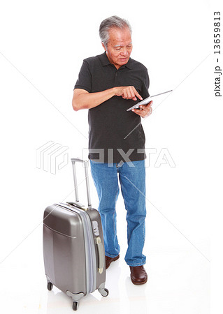 white background old man studio shot businessman portrait senior semi-formal smiling confidence     13659813