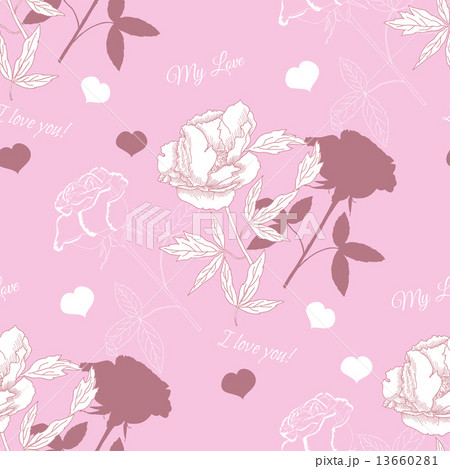 Seamless pattern with rose and peony 13660281