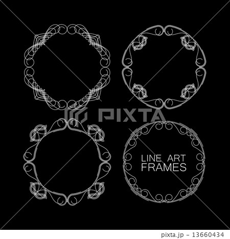 vector set of floral monogram frames. line art elements for design vector set of floral monogram frames. line art elements for design 13660434