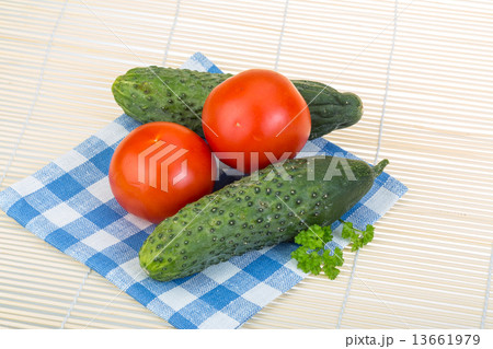 Tomato and cucumber 13661979