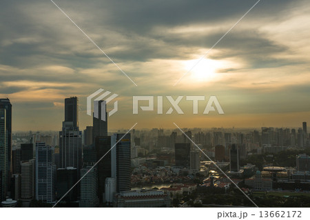 View of Singapore city skyline 13662172