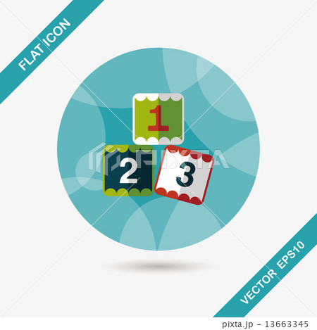 123 blocks flat icon with long shadow,eps10 123 blocks flat icon with long shadow,eps10 13663345