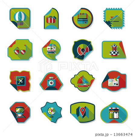 Travel sticker flat banner background set, eps10 Travel sticker flat banner background set, eps10 13663474