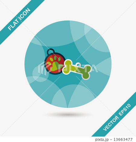 Pet tag flat icon with long shadow,eps10 13663477