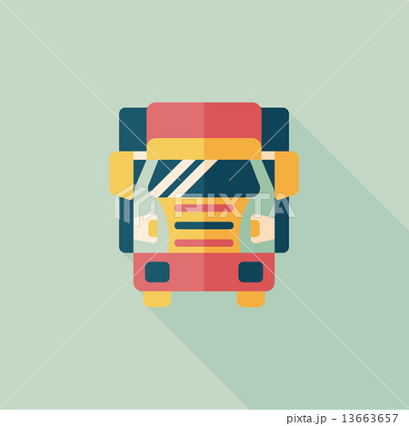 Transportation truck flat icon with long shadow,eps10 13663657