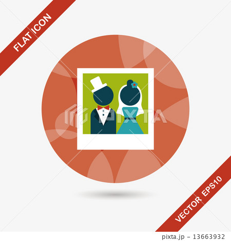 wedding photo flat icon with long shadow,eps10 13663932