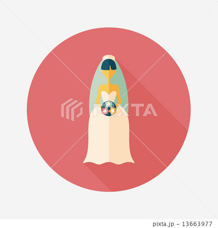 wedding bride flat icon with long shadow,eps10 wedding bride flat icon with long shadow,eps10 13663977