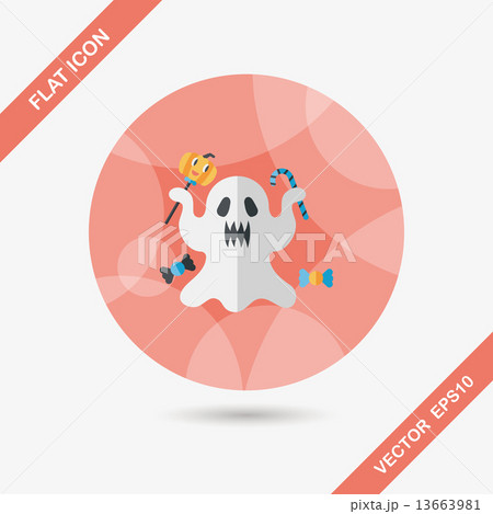 ghost flat icon with long shadow,eps10 ghost flat icon with long shadow,eps10 13663981