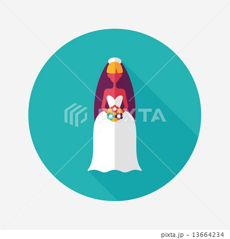 wedding bride flat icon with long shadow,eps10 wedding bride flat icon with long shadow,eps10 13664234