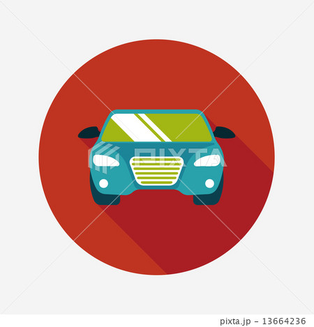 Transportation car flat icon with long shadow,eps10 13664236