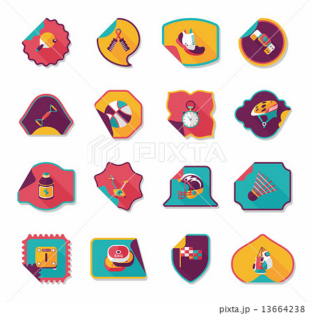 Sport sticker flat banner background set, eps10 13664238