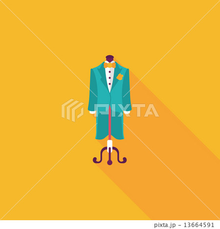wedding groom suit flat icon with long shadow,eps10 13664591