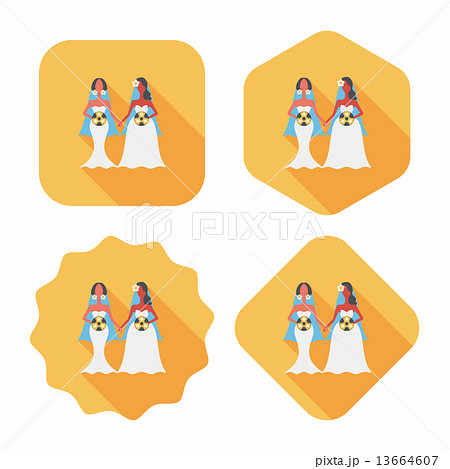 wedding couple flat icon with long shadow,eps10 wedding couple flat icon with long shadow,eps10 13664607