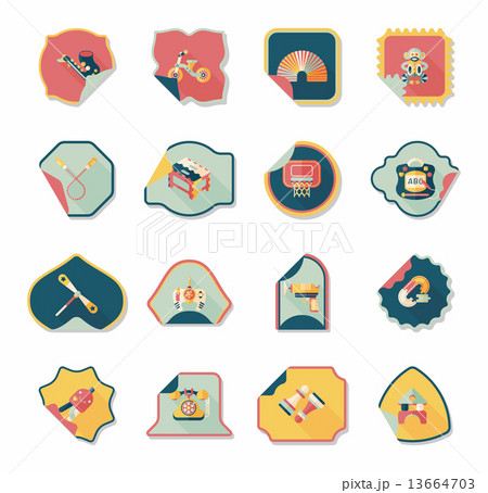Toy sticker flat banner background set, eps10 13664703