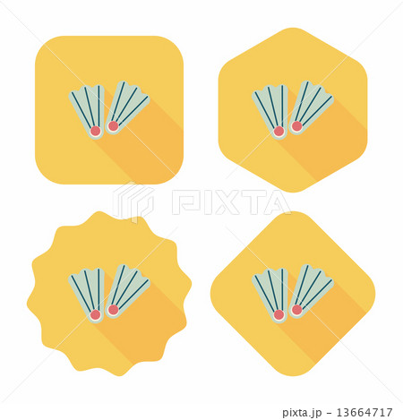flippers for diving flat icon with long shadow 13664717