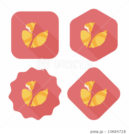 croissants flat icon with long shadow,eps10 croissants flat icon with long shadow,eps10 13664728