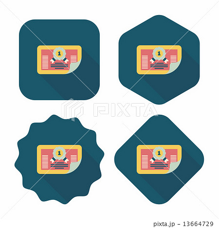 diploma flat icon with long shadow,eps10 diploma flat icon with long shadow,eps10 13664729