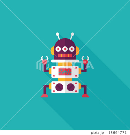 robot concept flat icon with long shadow,eps10 robot concept flat icon with long shadow,eps10 13664771
