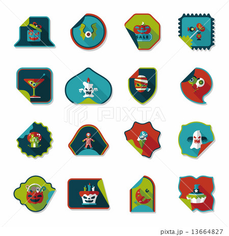 Halloween sticker banner flat background set, eps10 Halloween sticker banner flat background set, eps10 13664827