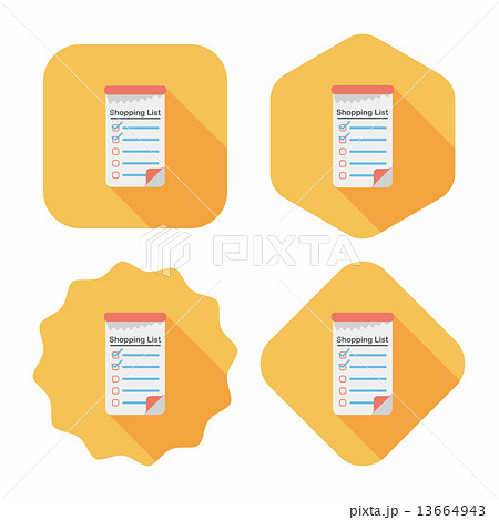 shopping list flat icon with long shadow,eps10 shopping list flat icon with long shadow,eps10 13664943