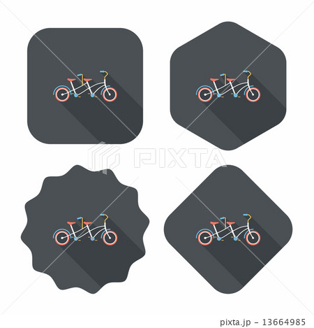 Transportation bicycle flat icon with long shadow,eps10 13664985