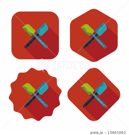 kitchenware cake knife flat icon with long shadow,eps10 13665063