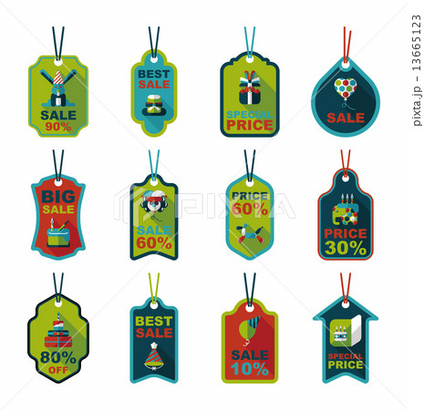 Birthday tag flat banner background set, eps10 Birthday tag flat banner background set, eps10 13665123