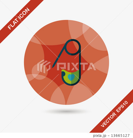 Safety pin flat icon with long shadow,EPS 10 Safety pin flat icon with long shadow,EPS 10 13665127
