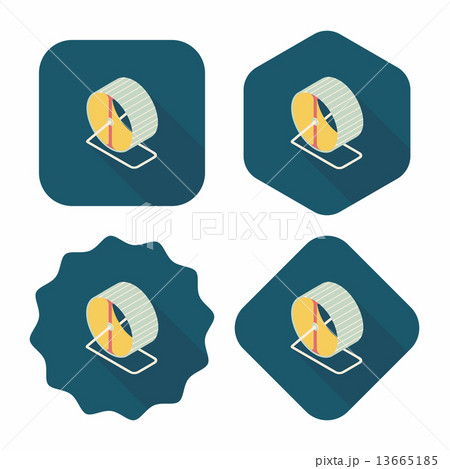 Pet exercise wheel flat icon with long shadow,eps10 Pet exercise wheel flat icon with long shadow,eps10 13665185
