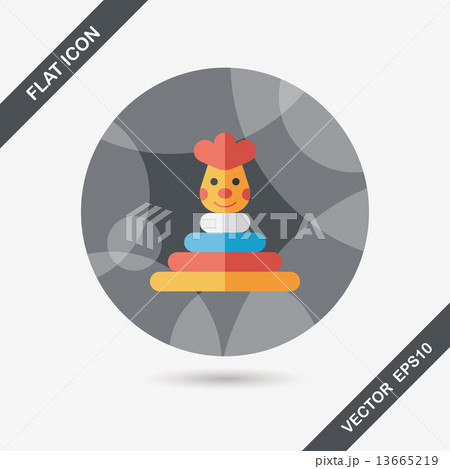 Pyramid toy flat icon with long shadow,eps10 Pyramid toy flat icon with long shadow,eps10 13665219