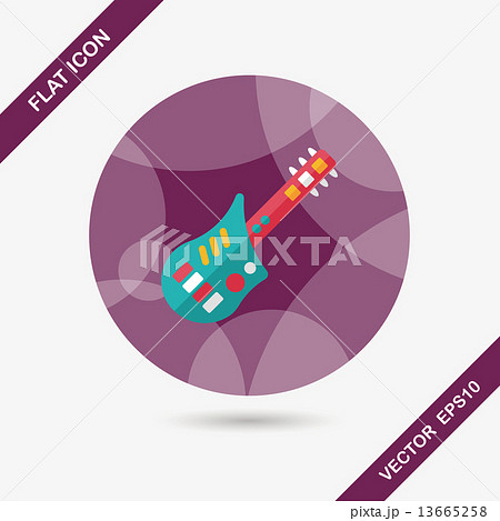 guitar toy flat icon with long shadow,eps10 13665258