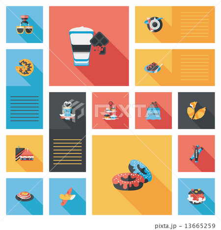 Coffee flat ui banner background set, eps10 13665259