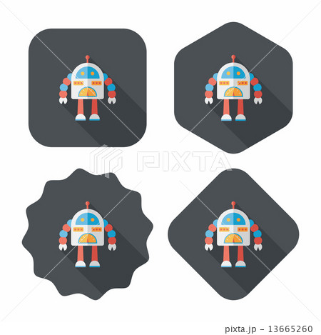 robot concept flat icon with long shadow,eps10 robot concept flat icon with long shadow,eps10 13665260