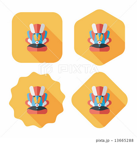 Baby car seat flat icon with long shadow,eps10 13665288