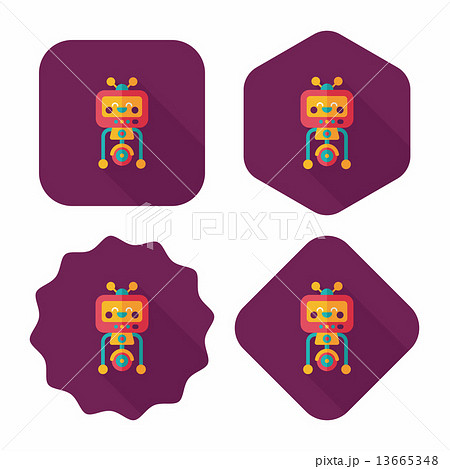 robot concept flat icon with long shadow,eps10 robot concept flat icon with long shadow,eps10 13665348