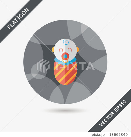 baby flat icon with long shadow,eps10 13665349