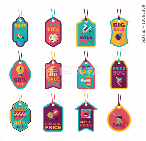 Birthday tag flat banner background set, eps10 Birthday tag flat banner background set, eps10 13665369