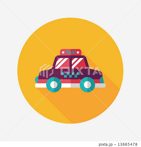 Transportation taxi flat icon with long shadow,eps10 Transportation taxi flat icon with long shadow,eps10 13665478