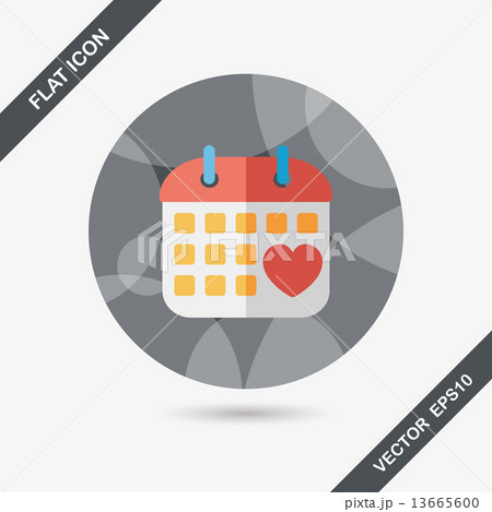 wedding day calendar flat icon with long shadow,eps10 13665600