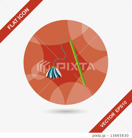 Pet cat toy flat icon with long shadow,eps10 13665630