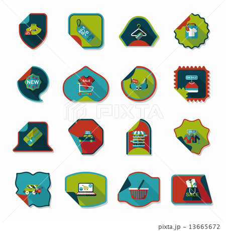 shopping sticker banner flat design background set, eps10 shopping sticker banner flat design background set, eps10 13665672