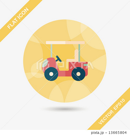 Transportation Golf Cart flat icon with long shadow,eps10 13665804
